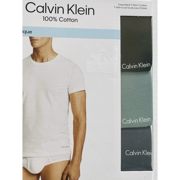 Calvin Klein 100% Cotton Crew Neck T-Shirt 3 Pack Men’s M Assorted Colors Blue - Picture 3 of 13